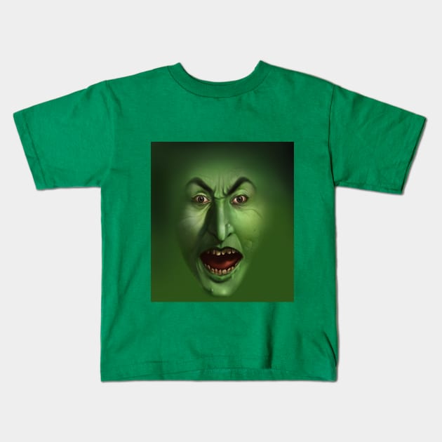 Green witch Kids T-Shirt by lidijaarts